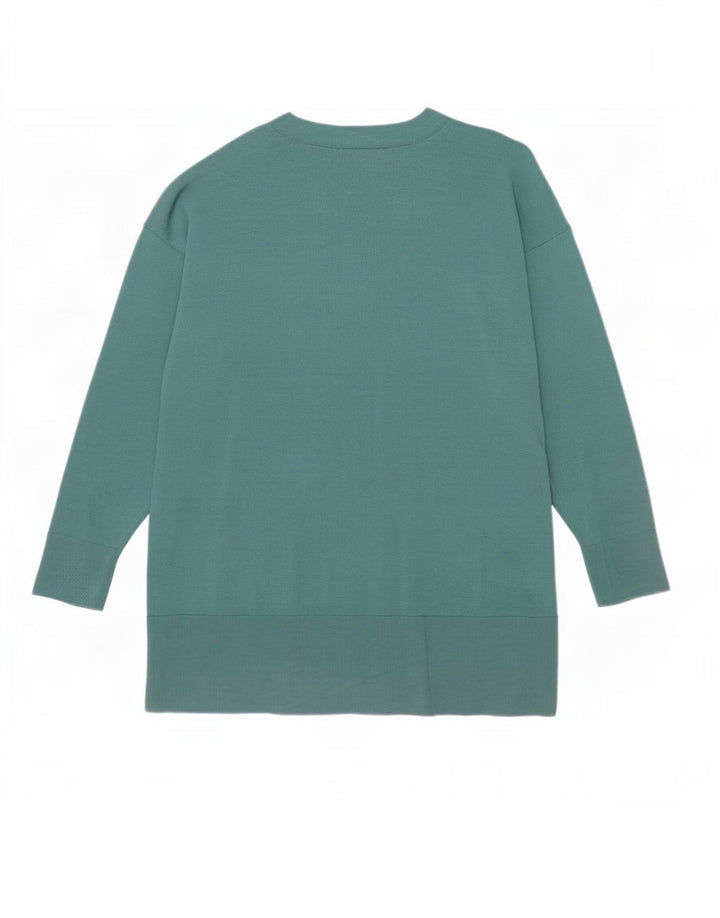 Massimo Dutti Damen-Strickjacke in Übergröße, Gr. 10, Größe S, grüne Viskose