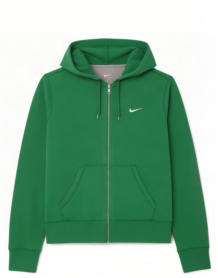 Nike Herren-Kapuzenpullover mit Reißverschluss, mittelgrüne Baumwolle