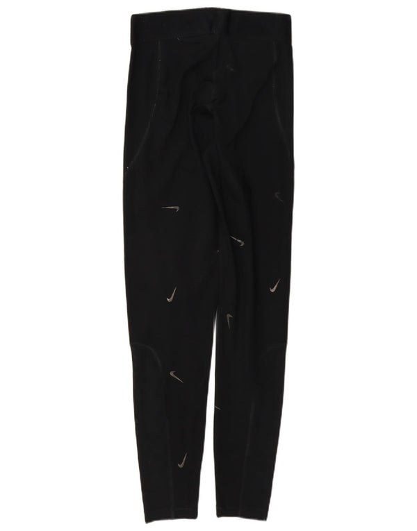 Nike Womens Graphic Leggings UK 10 Small Schwarz Polyester