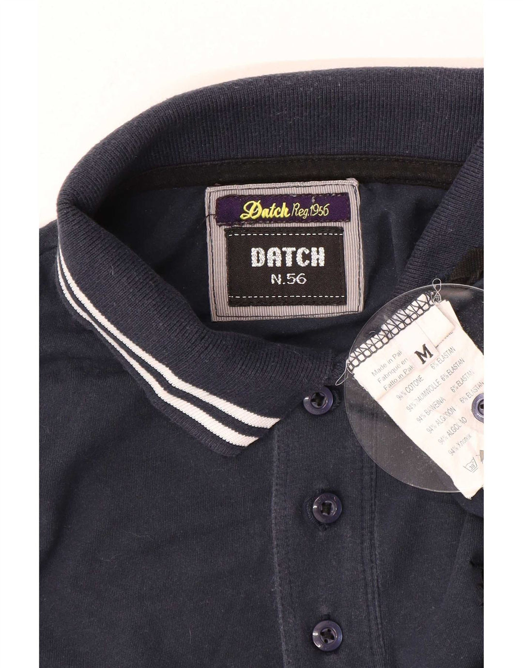 Datch Herren-Langarm-Poloshirt aus mittelblauer Baumwolle
