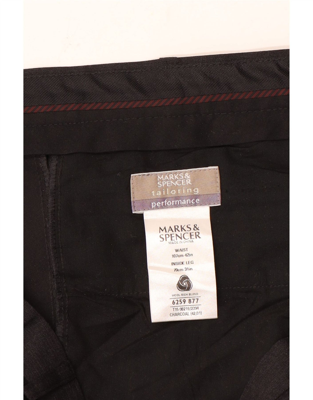Marks & Spencer Herren-Anzughose, gerade, Größe 42, B42, L31, Grau