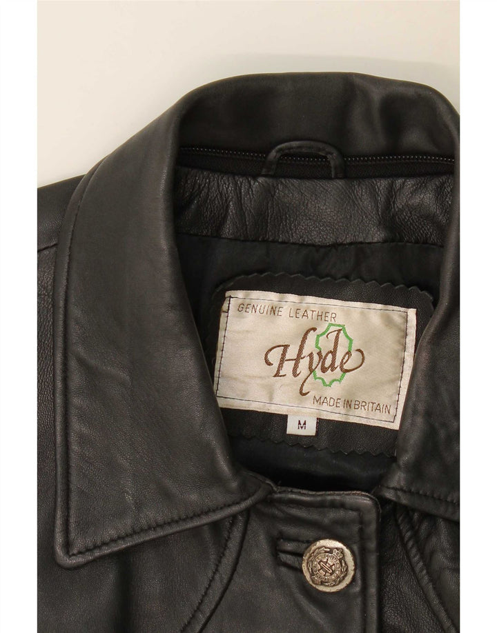 Hyde Damen Ledermantel UK 14 Medium Schwarz