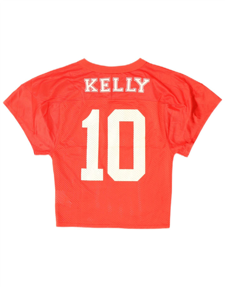 NIKE Damen Crop Graphic T-Shirt Top UK 8 Small Rot Polyester