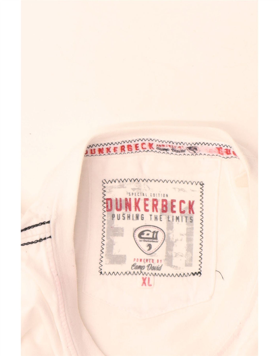 Camp David Herren Grafik-T-Shirt-Oberteil XL aus weißer Baumwolle