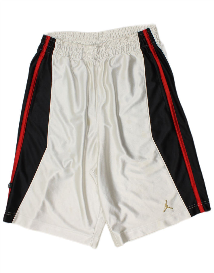 Jordan Herren-Sportshorts, Größe S, Weiß, Farbblock-Polyester