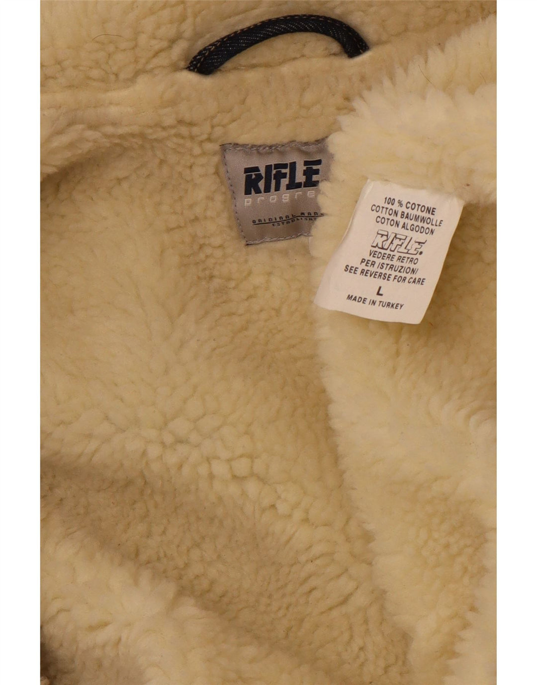 RIFLE Denim-Sherpa-Jacke für Damen, UK 16, Größe L, Marineblau, Baumwolle