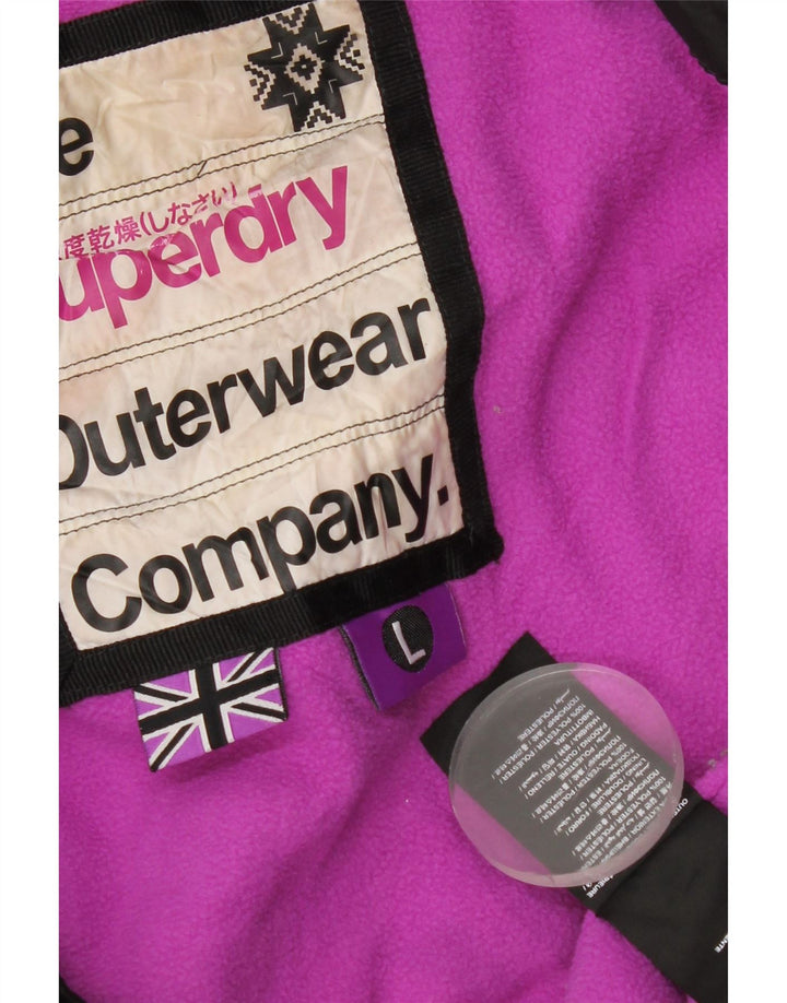 Superdry Wattierte Damenjacke mit Kapuze, UK 40, Größe L, Schwarz, Polyester