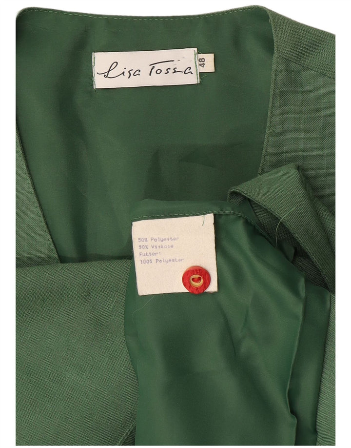 Vintage Damen Weste IT 48 XL Grün Polyester