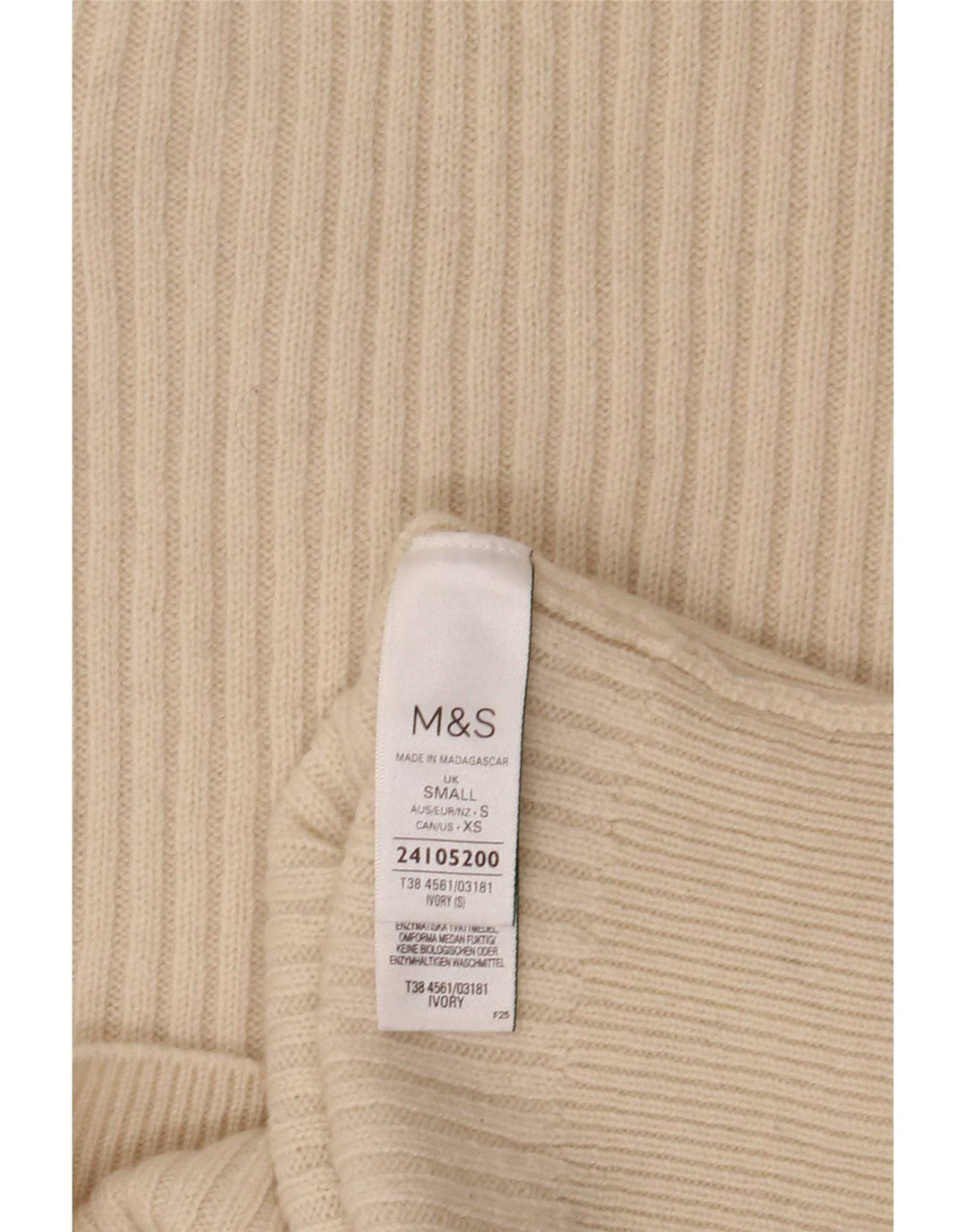 Marks & Spencer Damen Weste Tank Top UK 10 Small Beige Merinowolle