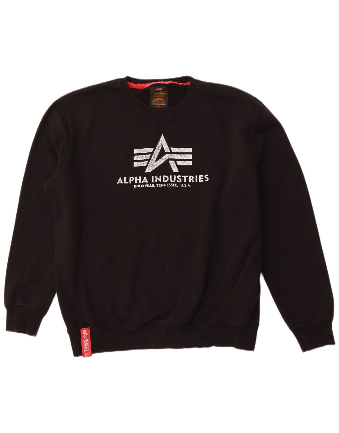 ALPHA INDUSTRIES Herren-Sweatshirt mit Grafik, 2XL, schwarze Baumwolle