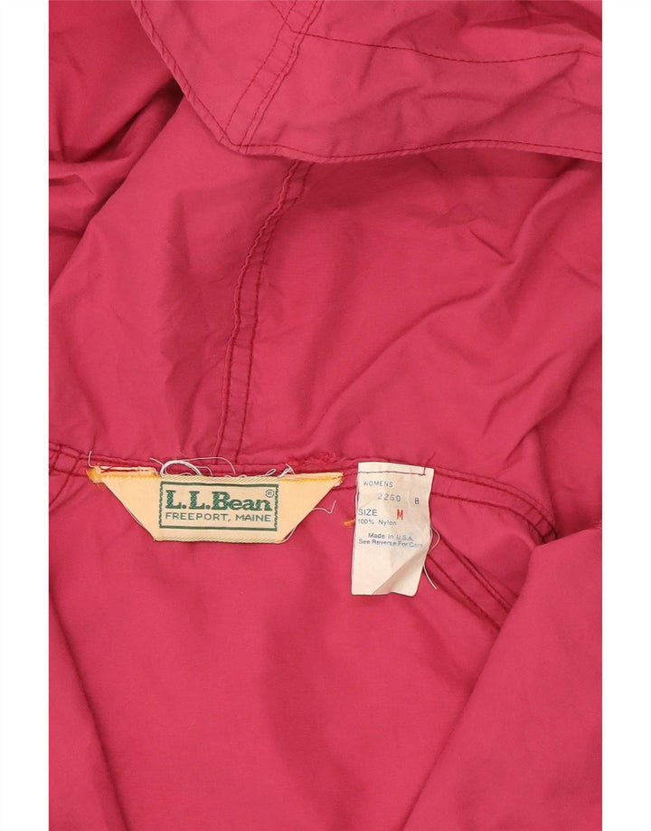 L.L.Bean Damen Kapuzenpullover Regenjacke UK 14 Mittelrosa Nylon
