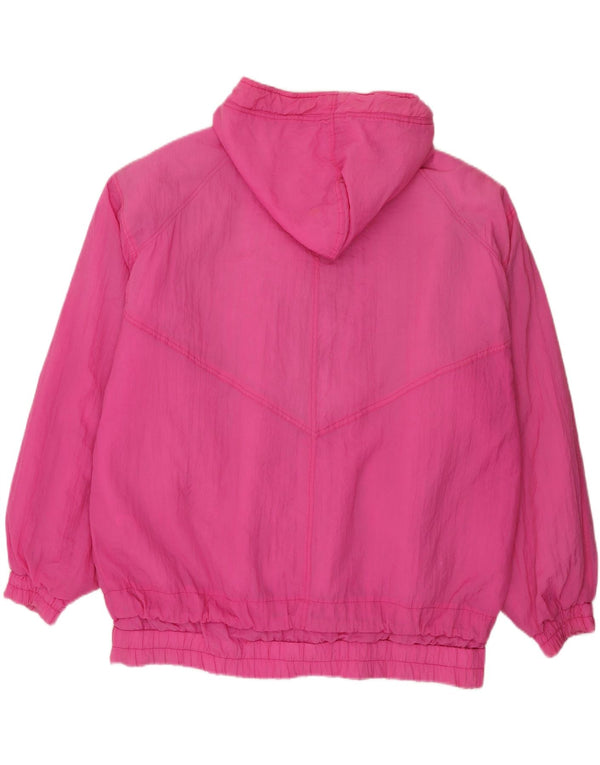 Vintage Damen-Kapuzen-Übergröße, gepolsterte Jacke, UK 24 4XL, rosa Polyamid