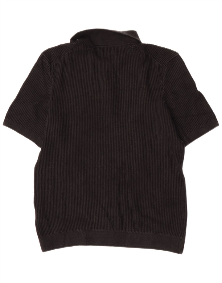 Cos Herren-Poloshirt, normal, Größe S, schwarze Baumwolle