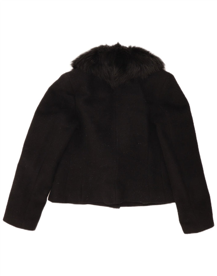 Vintage Damen 1 Knopf Blazer Jacke UK 14 Medium Schwarz