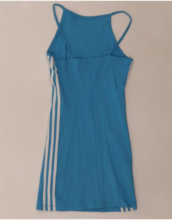 Adidas Damen Tenniskleid UK 6 XS Blaue Baumwolle