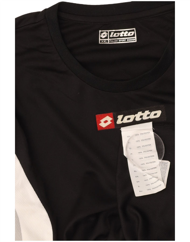 LOTTO Mens Graphic T-Shirt Top 2XL Black Colourblock Polyester