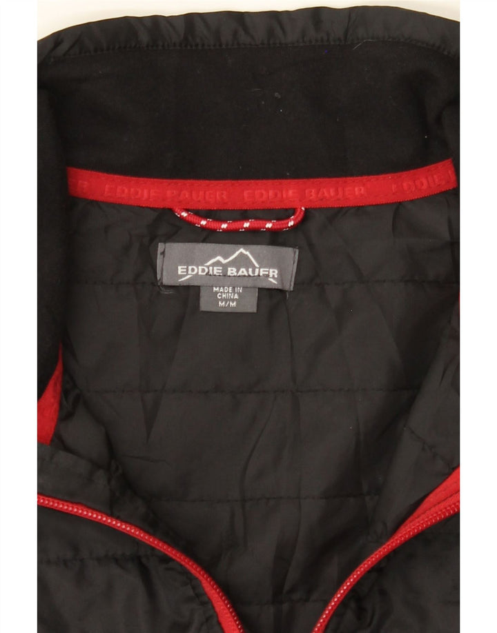 EDDIE BAUER Mens Zip Neck Pullover Tracksuit Top Medium Black Colourblock Vintage Eddie Bauer and Second-Hand Eddie Bauer from Messina Hembry 