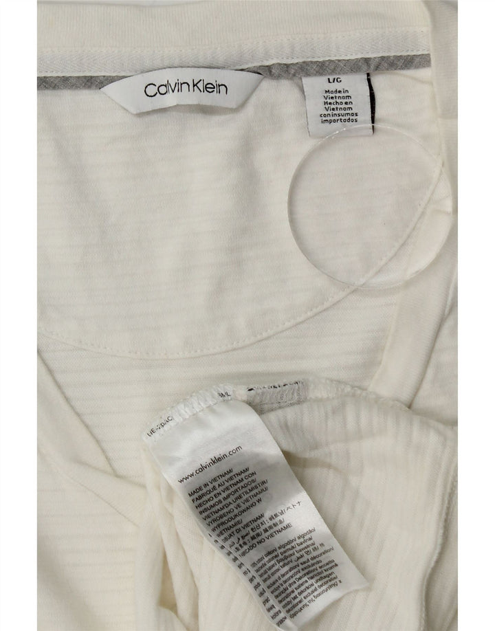 CALVIN KLEIN Herren T-Shirt Top Große weiß gestreifte Baumwolle