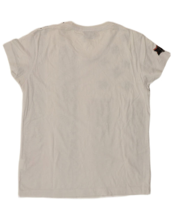 Richmond Womens Graphic T-Shirt Top UK 6 XS Off White Geometric USA