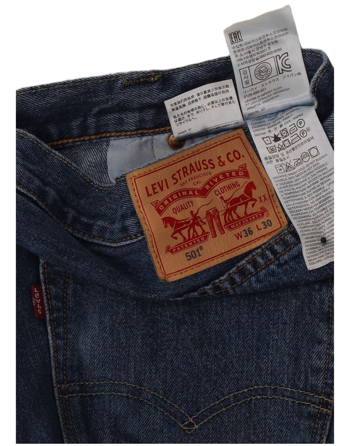 Levi's Herren 501 Regular Fit Straight Jeans W36 L30 Blaue Baumwolle