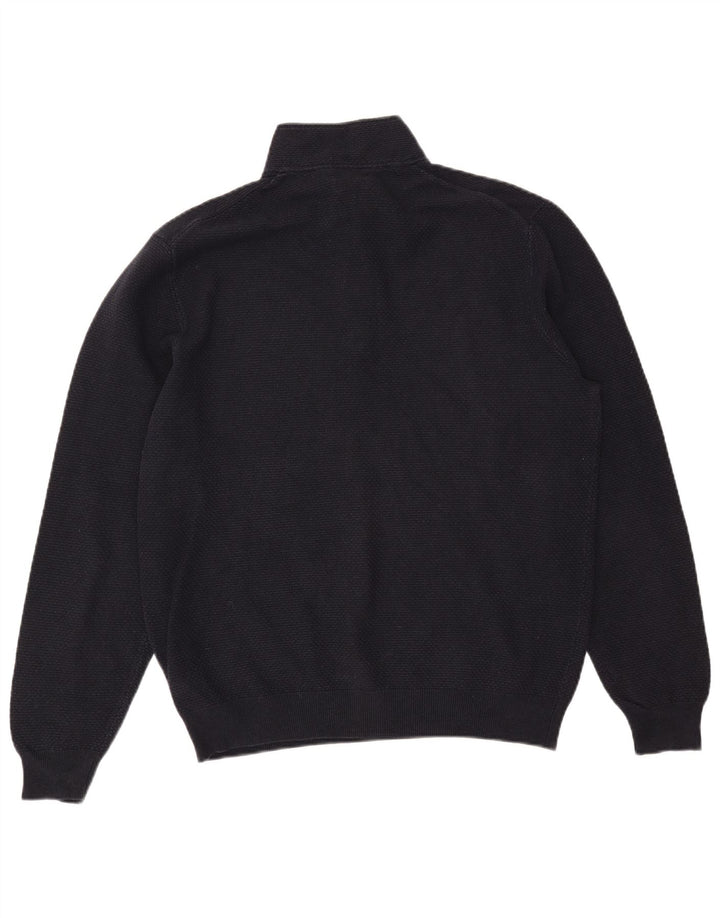 MASSIMO DUTTI Herren-Pullover mit Reißverschluss, 2XL, marineblaue Baumwolle