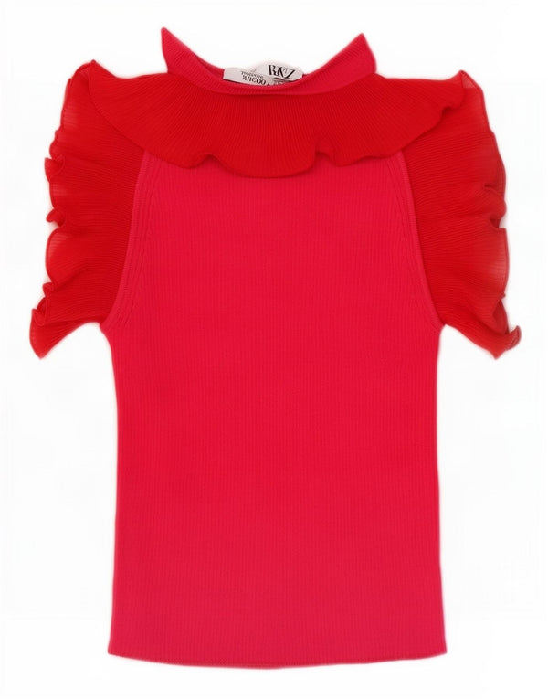 Zara Damen Crop Off Shoulder Bluse Top UK 8 Small Rosa Viskose