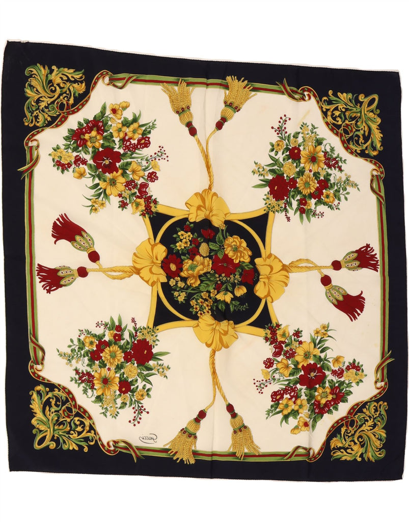 GUCCI Womens Square Scarf One Size Multicoloured Floral Silk Vintage Gucci and Second-Hand Gucci from Messina Hembry 
