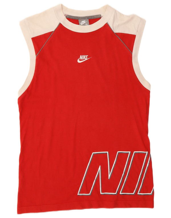 Nike Jungen Grafik-Trägershirt, 13–14 Jahre, XL, Rot, Farbblock