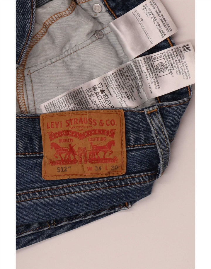 Levi's Herren 512 Slim Jeans W34 L30 Blaue Baumwolle