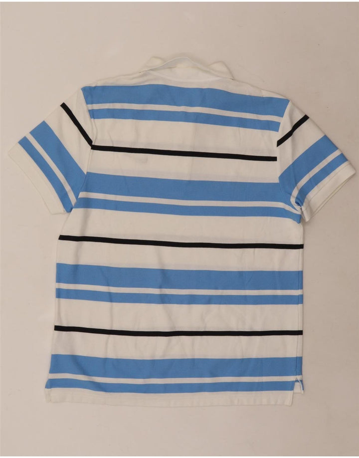 Nike Herren-Poloshirt, groß, weiß gestreift, Baumwolle