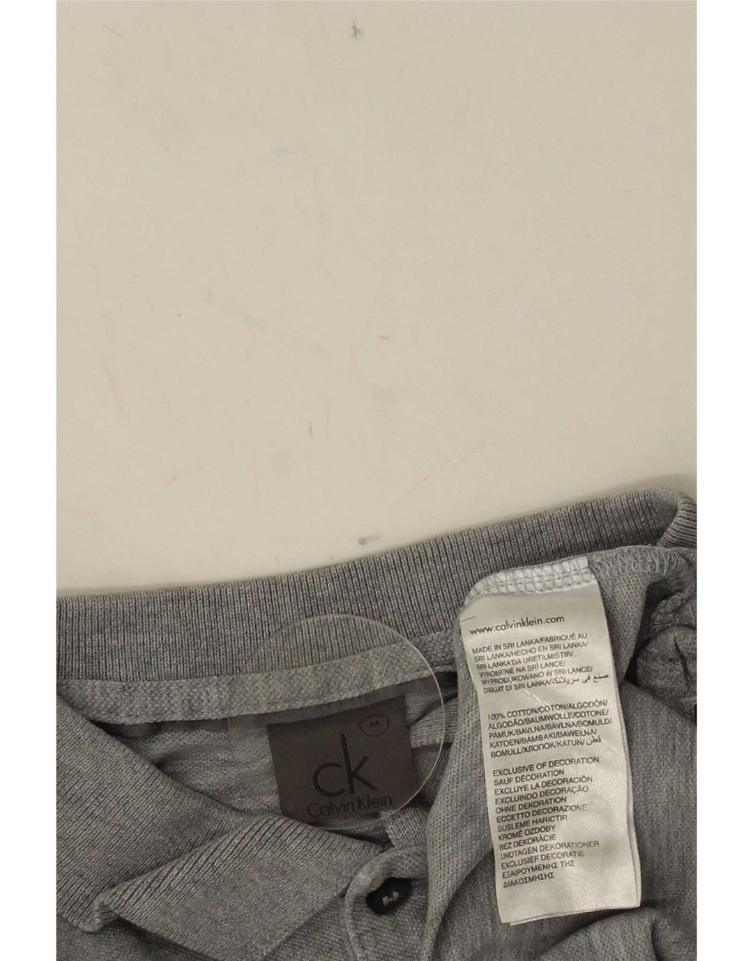 Calvin Klein Herren-Poloshirt aus mittelgrauer Baumwolle