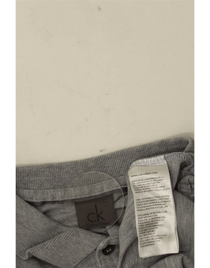 Calvin Klein Herren-Poloshirt aus mittelgrauer Baumwolle