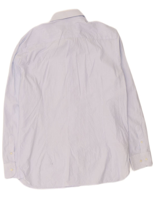 Massimo Dutti Herrenhemd Größe 44 17 XL Blaue Nadelstreifen-Baumwolle