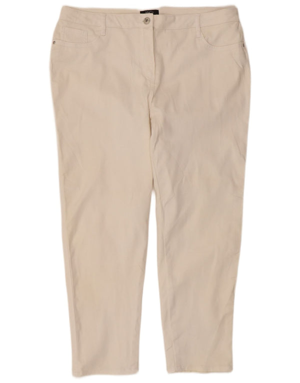 M&Co Damen-Freizeithose, konisch zulaufend, UK 18, XL, W36, L25, weiße Baumwolle