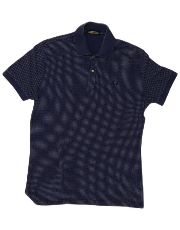 FRED PERRY Herren-Poloshirt XL, marineblau gepunktete Baumwolle