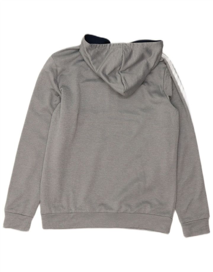 ADIDAS Kapuzenpullover für Jungen mit Reißverschluss, 13–14 Jahre, graues Colourblock-Polyester