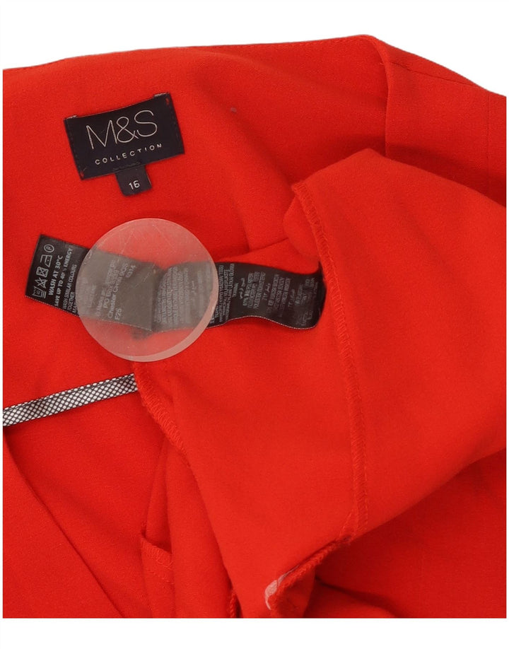 Marks & Spencer Damen Blazer Jacke UK 16 Large Rot Polyester
