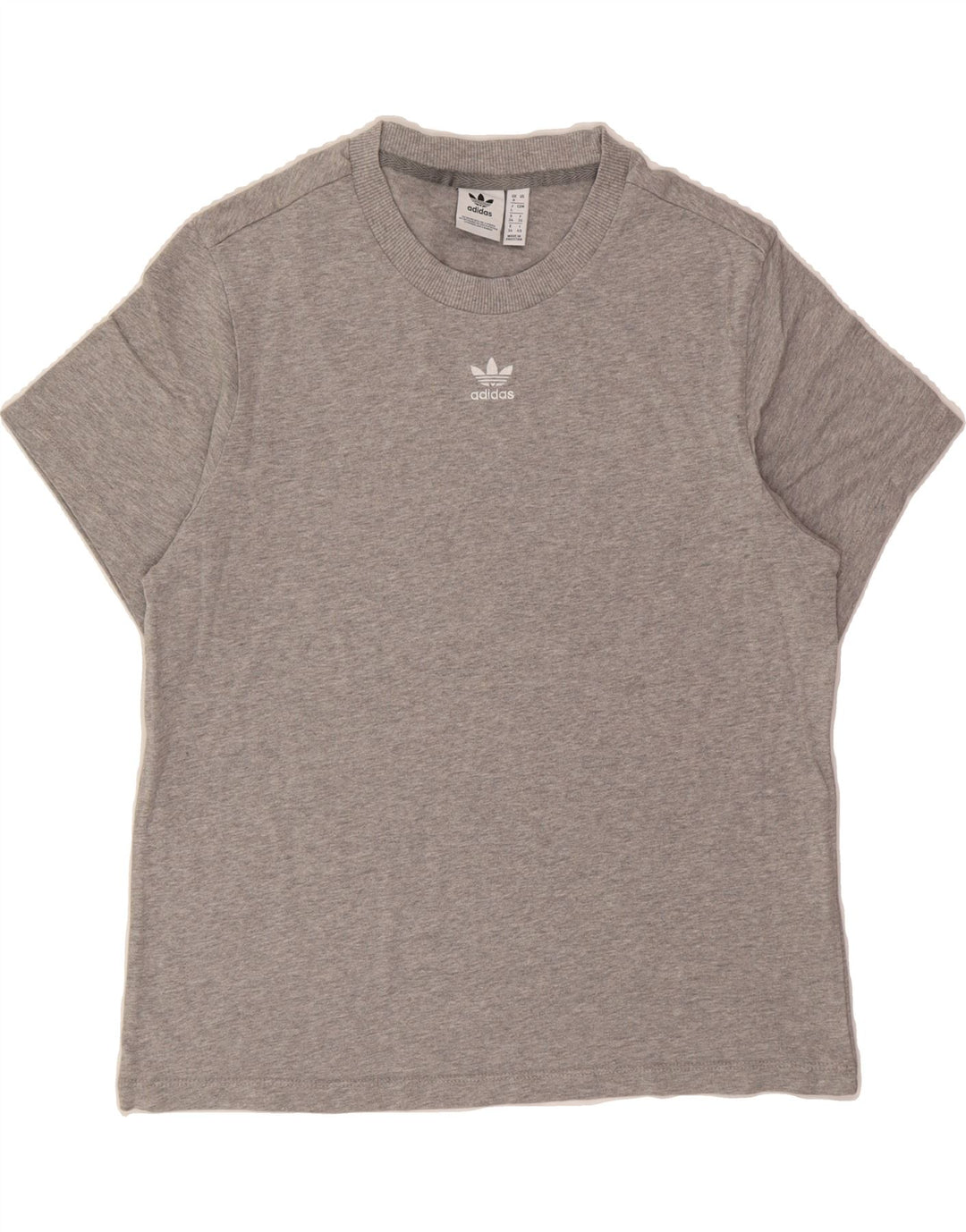 ADIDAS Womens T-Shirt Top UK 8 Small Grey Cotton Vintage Adidas and Second-Hand Adidas from Messina Hembry 