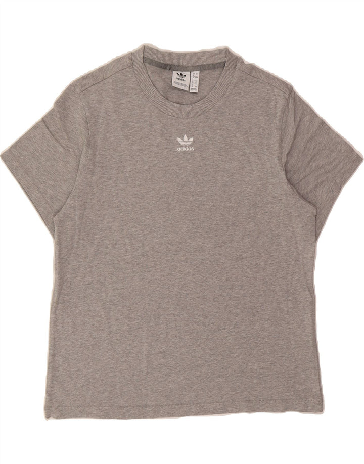 ADIDAS Womens T-Shirt Top UK 8 Small Grey Cotton Vintage Adidas and Second-Hand Adidas from Messina Hembry 