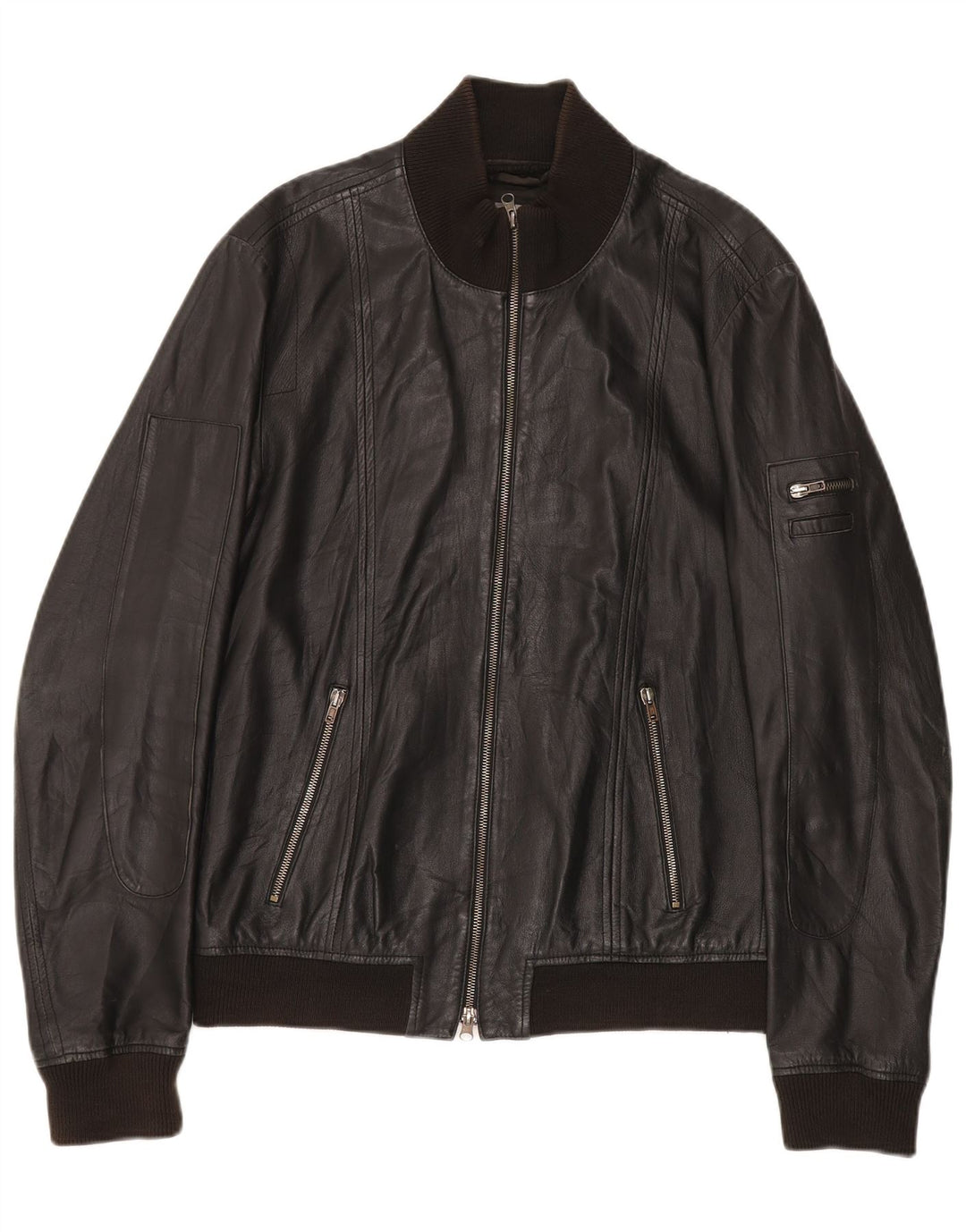 Zen Herren Lederjacke IT 54 XL Schwarzes Leder
