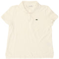 Lacoste Damen-Poloshirt mit normaler Passform, Größe 38, mittelweiße Baumwolle