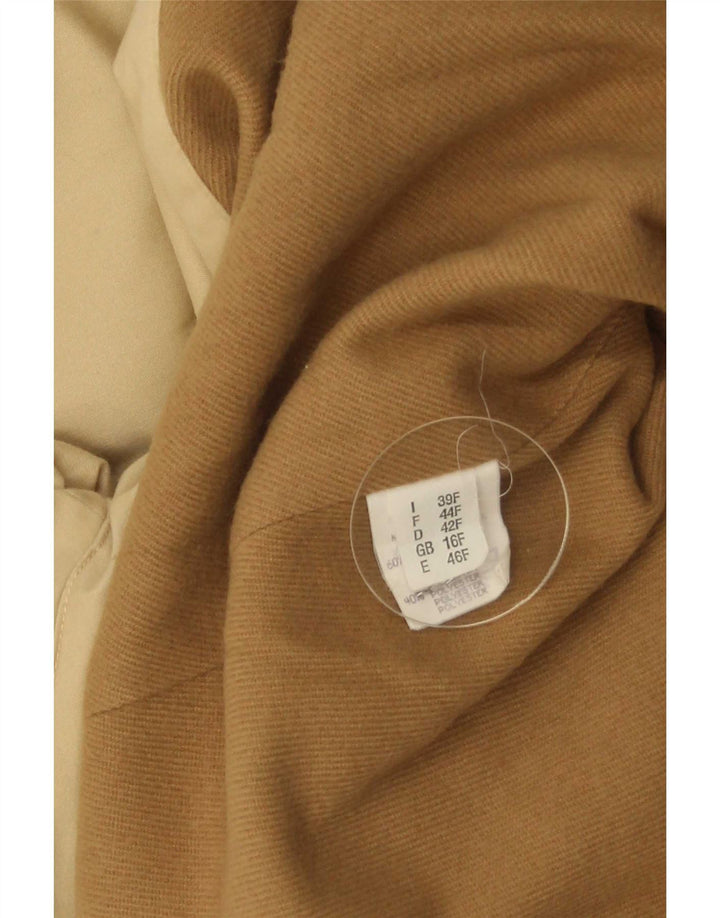 ELENA MIRO Damen Übergroßer Mantel UK 16 Large Beige Baumwolle