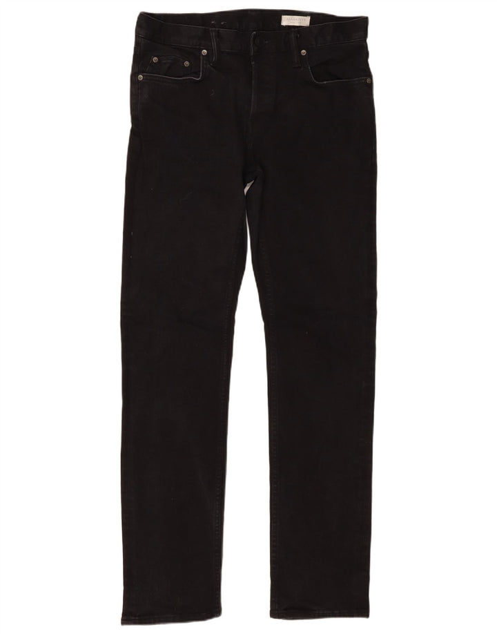 ALL SAINTS Herren REED Slim Jeans W30 L31 Schwarze Baumwolle