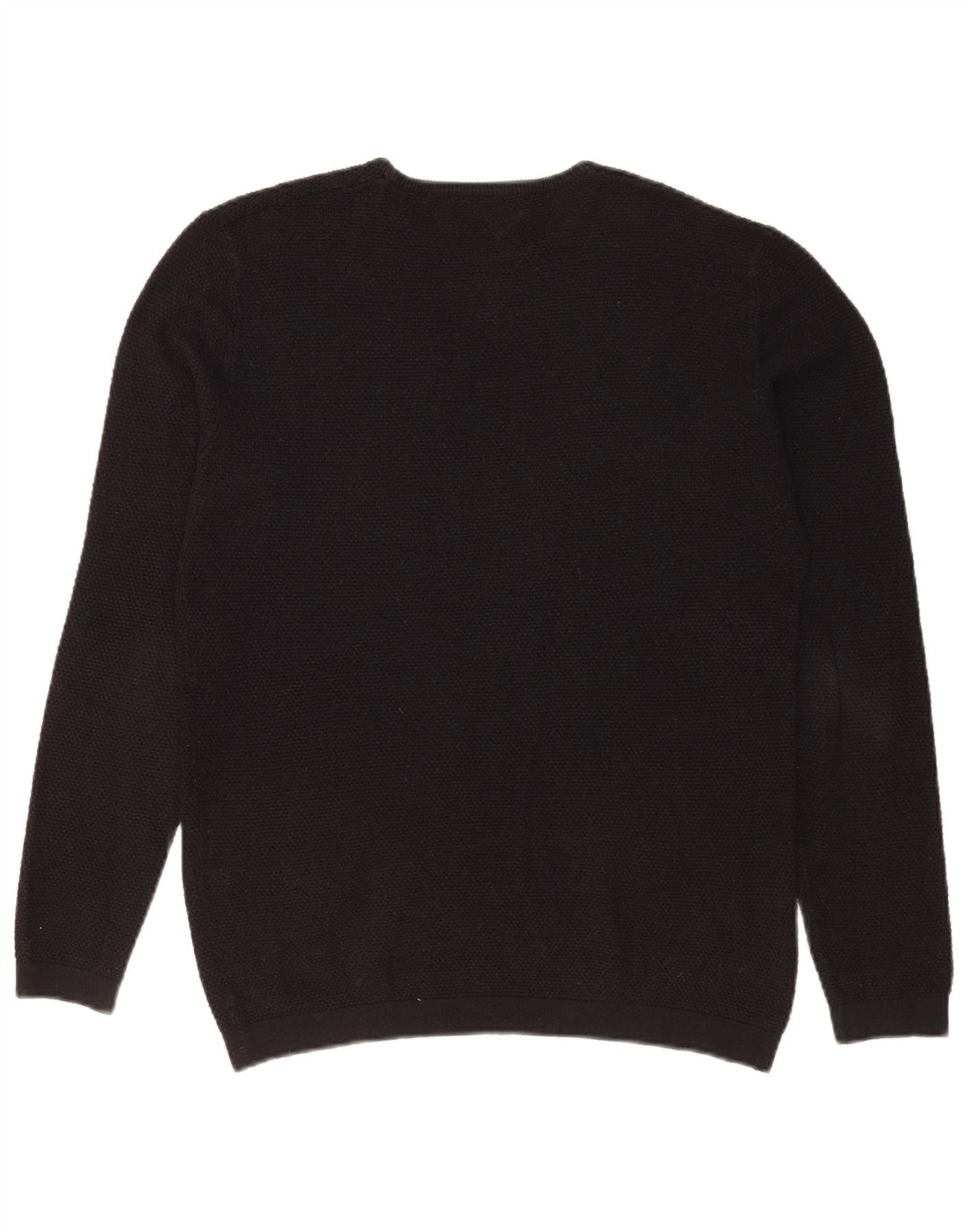 Zara Herren-Pullover mit Rundhalsausschnitt, groß, aus schwarzem Acryl