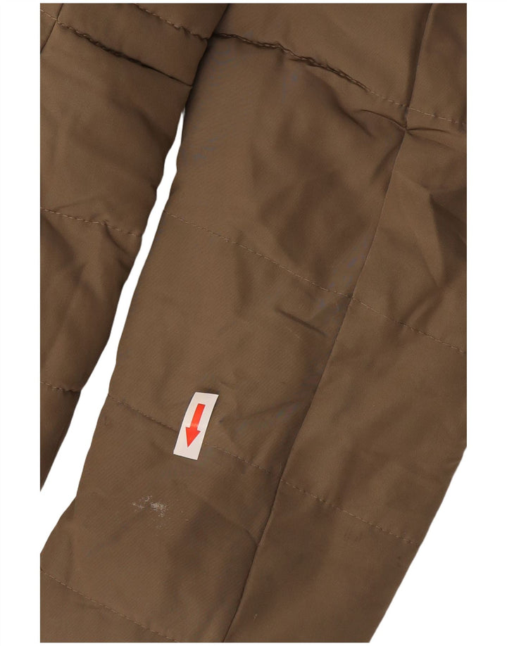 Zara Damen Sherpa-Daunenjacke mit Kapuze, UK 10, Größe S, Khaki, Polyester