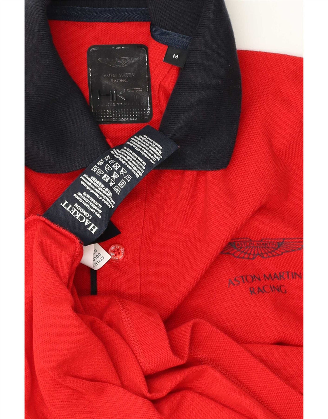 Hackett Herren-Rugby-Poloshirt mit Grafik, mittelrote Baumwolle