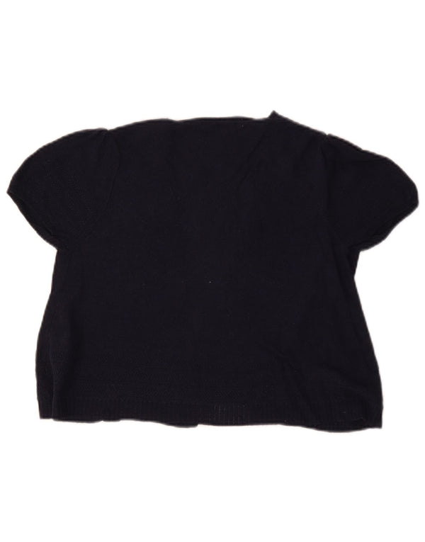 Marks & Spencer Damen-Cardigan-Oberteil mit kurzen Ärmeln, Gr. 10, Marineblau