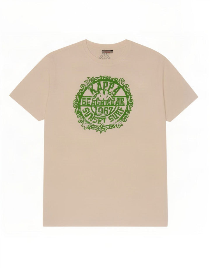 Kappa Herren Grafik T-Shirt Top XL Weiß