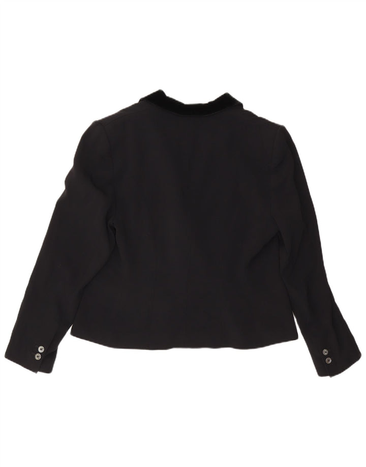 Karen Millen Damen-Zweireiher-Blazerjacke, Gr. 42, Größe L, Schwarz, Viskose