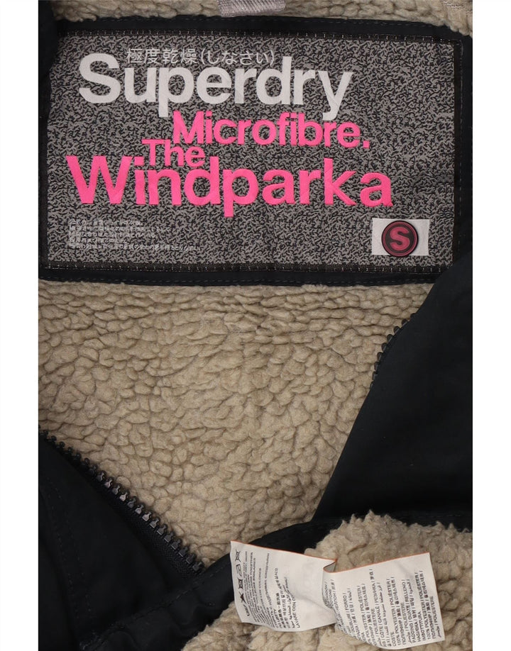 Superdry Damen Graphic Windjacke UK 10 Small Marineblau